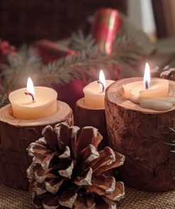Ensemble de 3 centres de table noël en bois